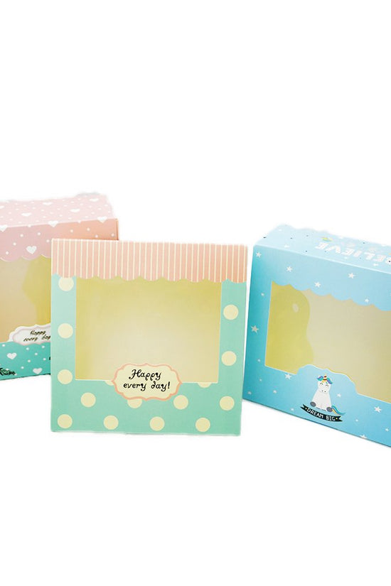 Small Square Printed Paper Box Window - Dream Big Theme - TEM IMPORTS™