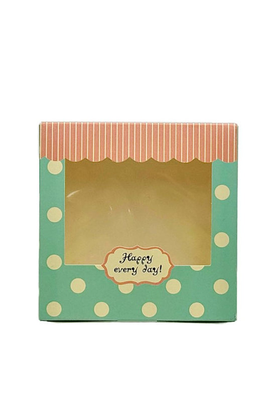Small Square Printed Paper Box Window - Happy Day Theme - TEM IMPORTS™