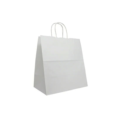 Small Takeaway White Twisted Handle Paper Bag - TEM IMPORTS™