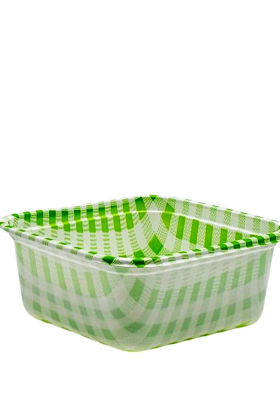 Square Checkered Pattern Green With Clear PET Lid - TEM IMPORTS™