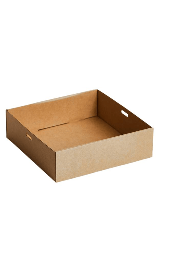 Square Kraft Corrugated Catering Tray - Small *H80 - TEM IMPORTS™
