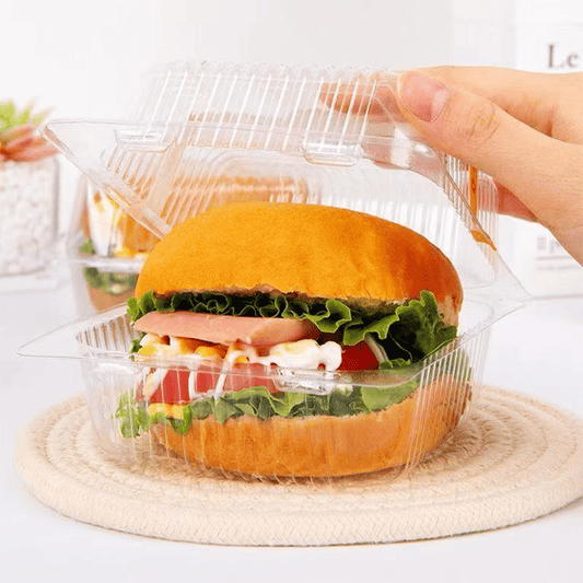 Square Plastic Cake Hinged Lid Container - TEM IMPORTS™