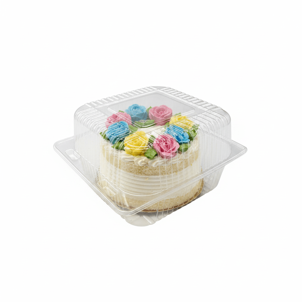 Square Plastic Cake Hinged Lid Container - TEM IMPORTS™