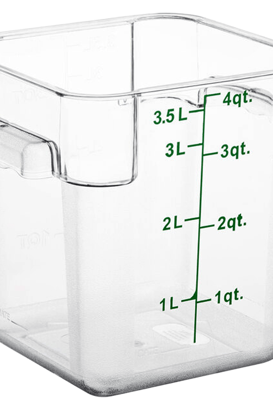 Square Polycarbonate Storage Food Containers 3.8lt/4qt - TEM IMPORTS™