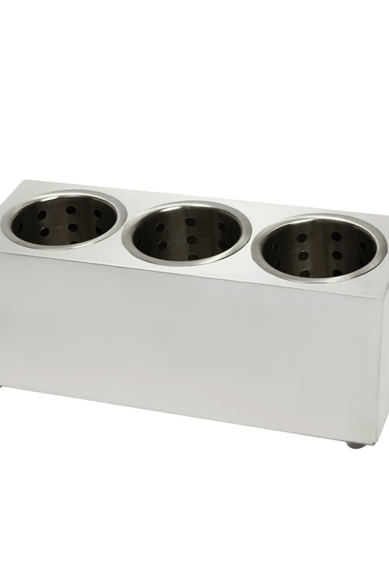 Stainless Steel Cutlery Cylinder Holder 3 Hole - TEM IMPORTS™