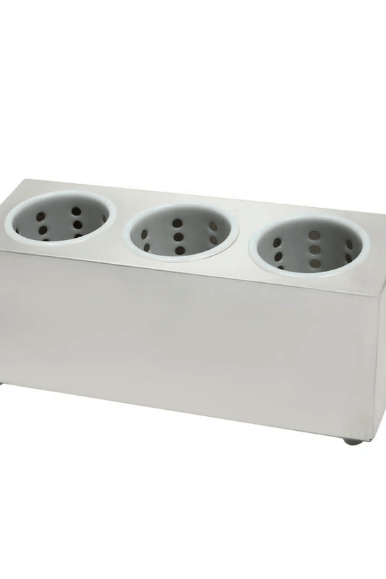 Stainless Steel Cutlery Cylinder Holder 3 Hole - TEM IMPORTS™