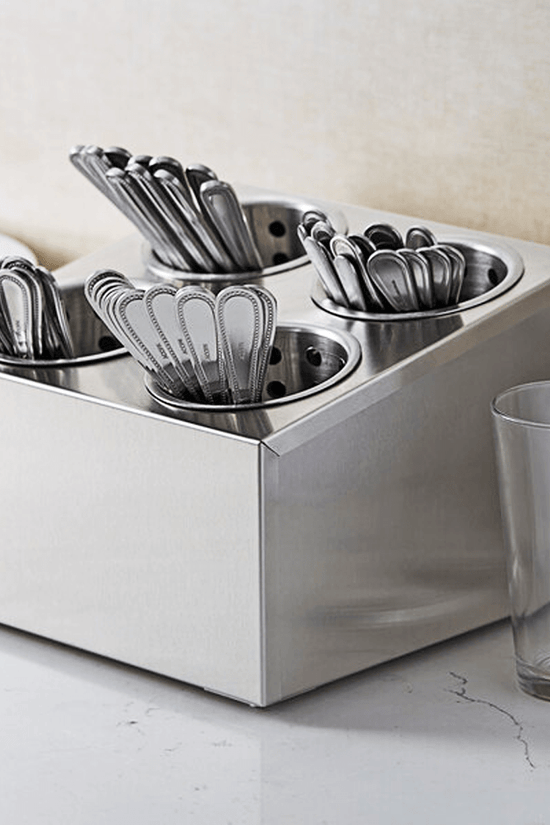 Stainless Steel Cutlery Cylinder Holder 4 Hole - TEM IMPORTS™