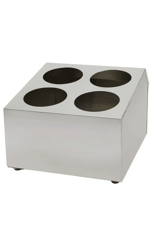 Stainless Steel Cutlery Cylinder Holder 4 Hole - TEM IMPORTS™