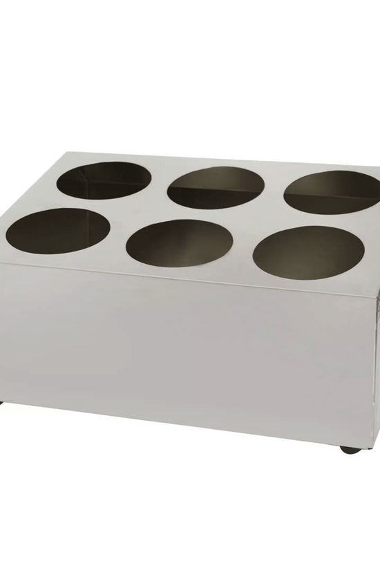 Stainless Steel Cutlery Cylinder Holder 6 Hole - TEM IMPORTS™