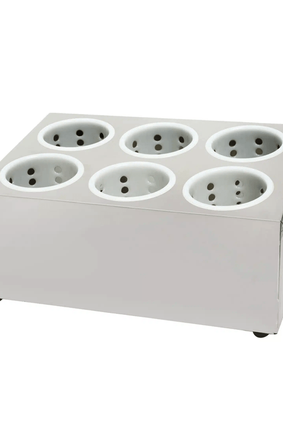 Stainless Steel Cutlery Cylinder Holder 6 Hole - TEM IMPORTS™