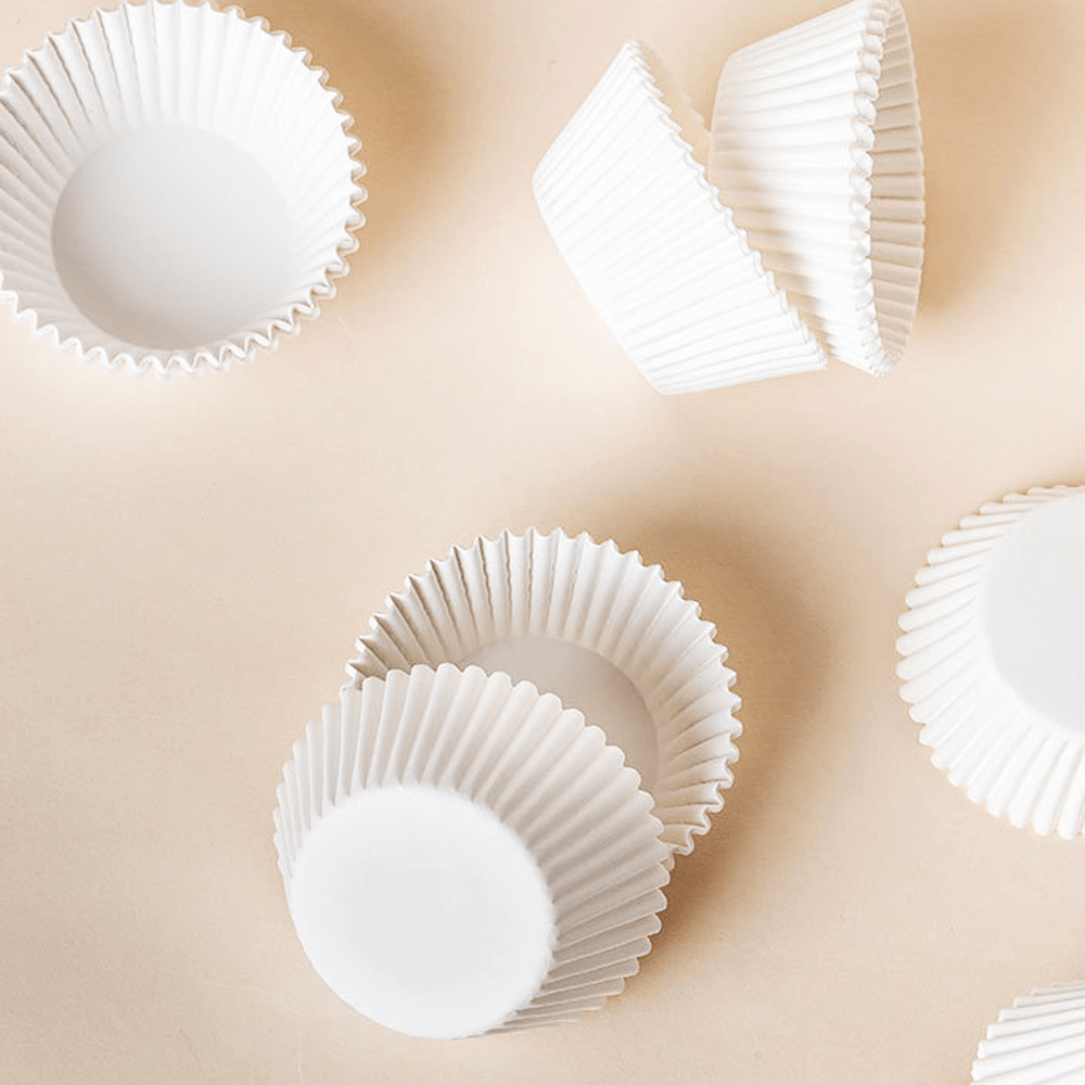 Standard White Cupcake Muffin Baking Liners - B40*H25mm - TEM IMPORTS™