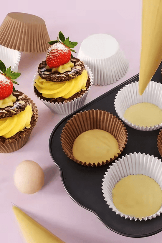 Standard White Cupcake Muffin Baking Liners - B50*H35mm - TEM IMPORTS™