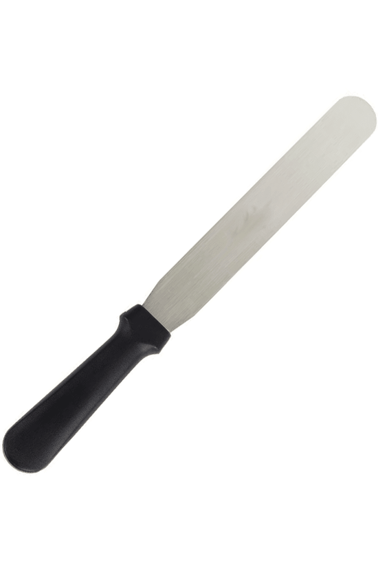200mm Black Stainless Steel Straight Spatula