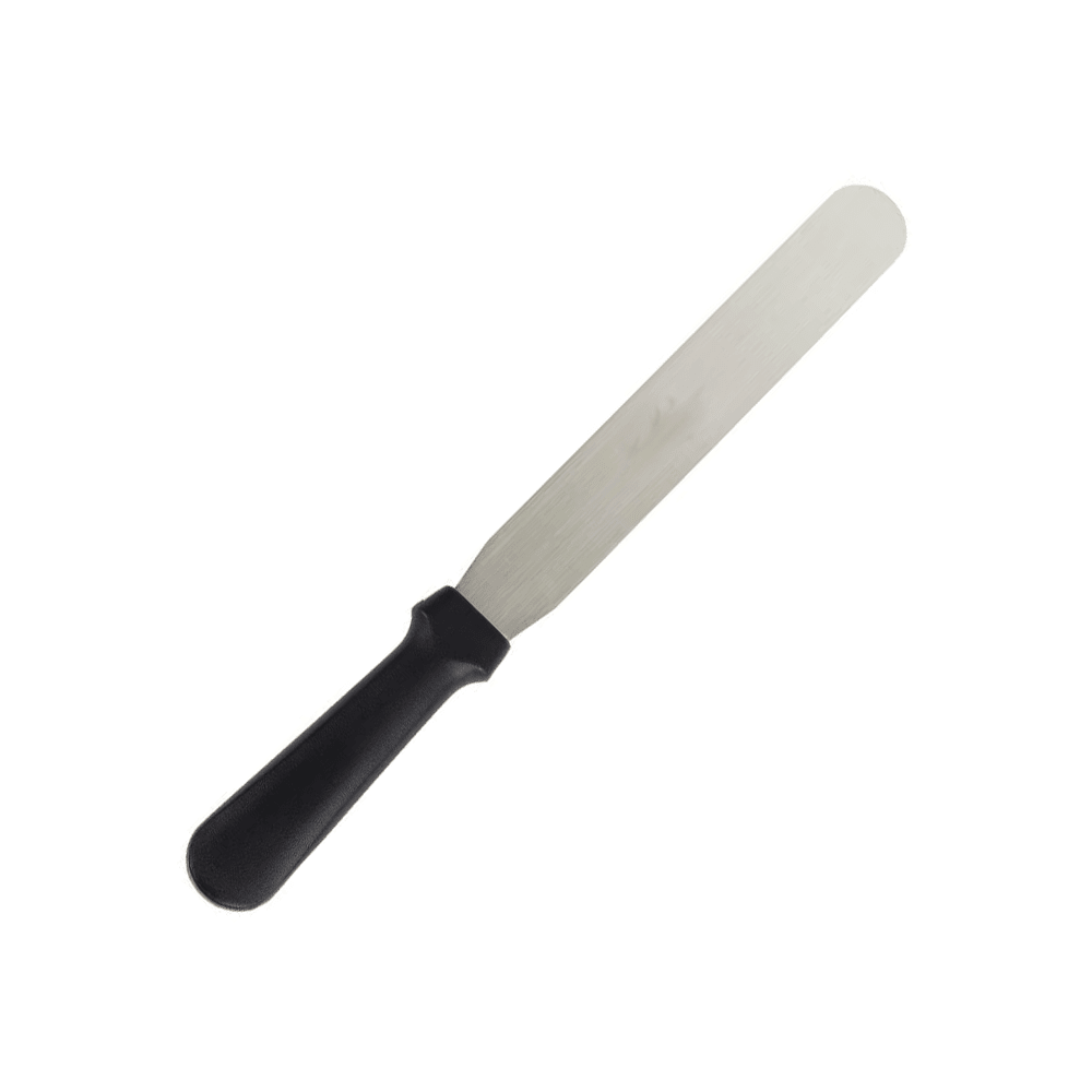 200mm Black Stainless Steel Straight Spatula