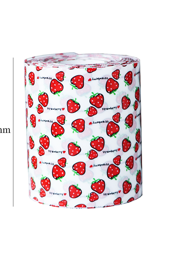 8cm Wide Strawberry Print Thick Cake Collar Small Roll
