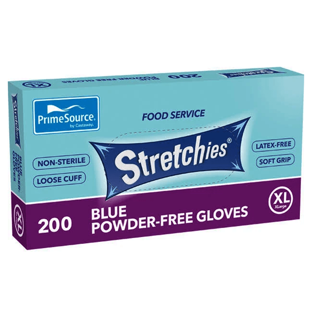 Strechies Powder Free Glove Elastic Blue Extra Large - 200/PKT - TEM IMPORTS™