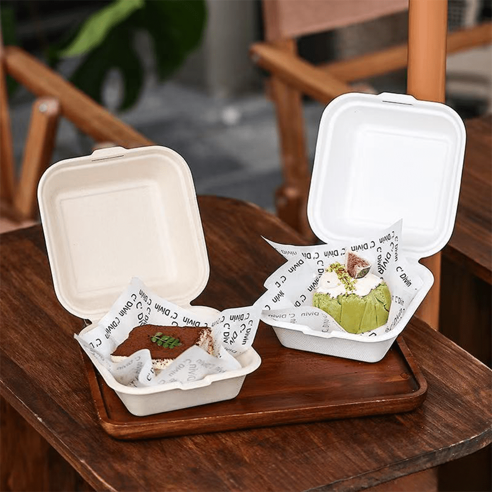 Sugarcane Takeaway Burger Box Food Clam - TEM IMPORTS™