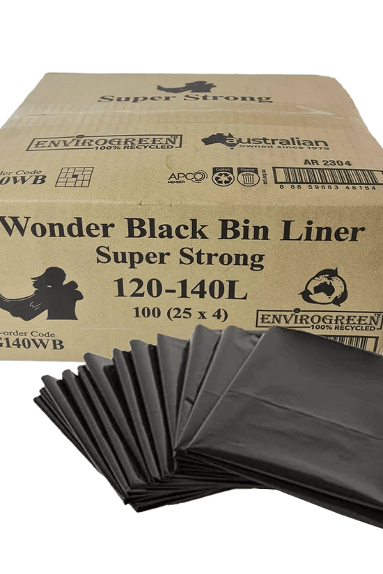 Super Extra Heavy Duty 120 - 140L Black Garbge Bag - 100/CTN - TEM IMPORTS™