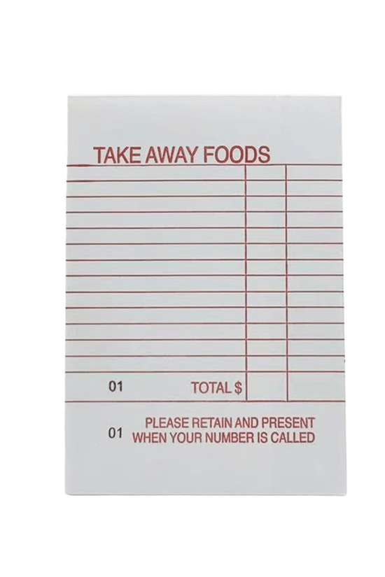 Takeaway Food Single Docket Book - TEM IMPORTS™