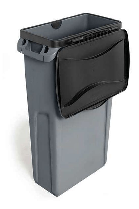 Trust® Commercial Slim Bin Lid Hinged Black - TEM IMPORTS™