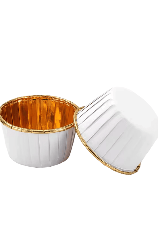 White And Gold Foil Baking Paper Cup - B38xH30 - TEM IMPORTS™