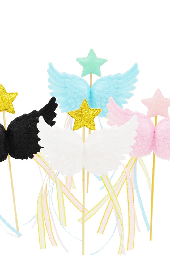 White Angel Wing With Star Cake Topper - TEM IMPORTS™