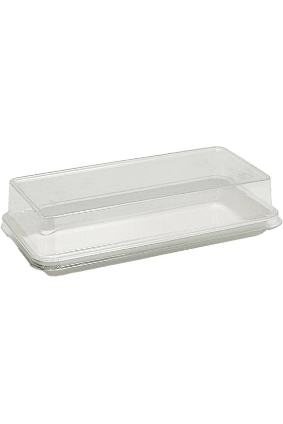 White Base Long Rectangular With Clear PET Lid - TEM IMPORTS™