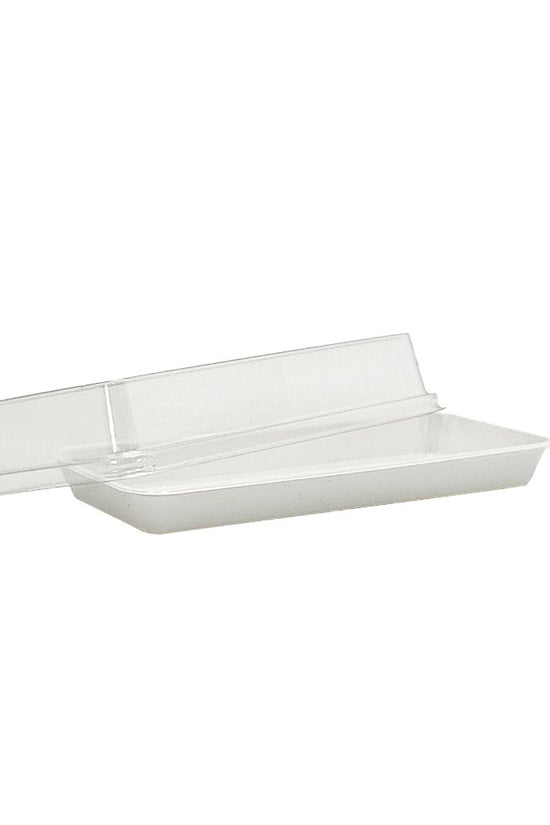 White Base Long Rectangular With Clear PET Lid - TEM IMPORTS™