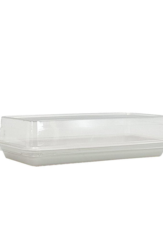 White Base Long Rectangular With Clear PET Lid - TEM IMPORTS™