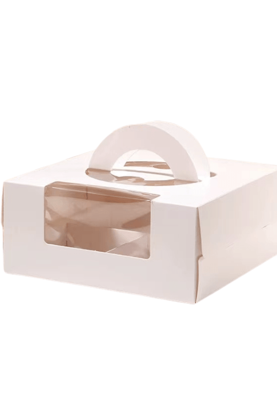 White Cake Box Window With Handle & 4 Compartment - TEM IMPORTS™