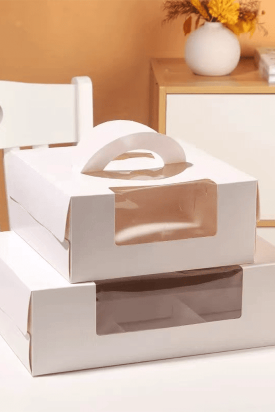 White Cake Box Window With Handle & 6 Compartment - TEM IMPORTS™