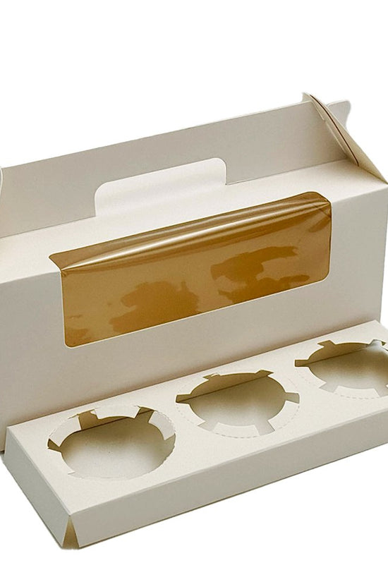 White Paper Cake Box Handle Window With Cupcake Tray - TEM IMPORTS™