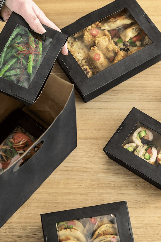 Window Lunch Box Black Extra Small - 200/CTN - TEM IMPORTS™