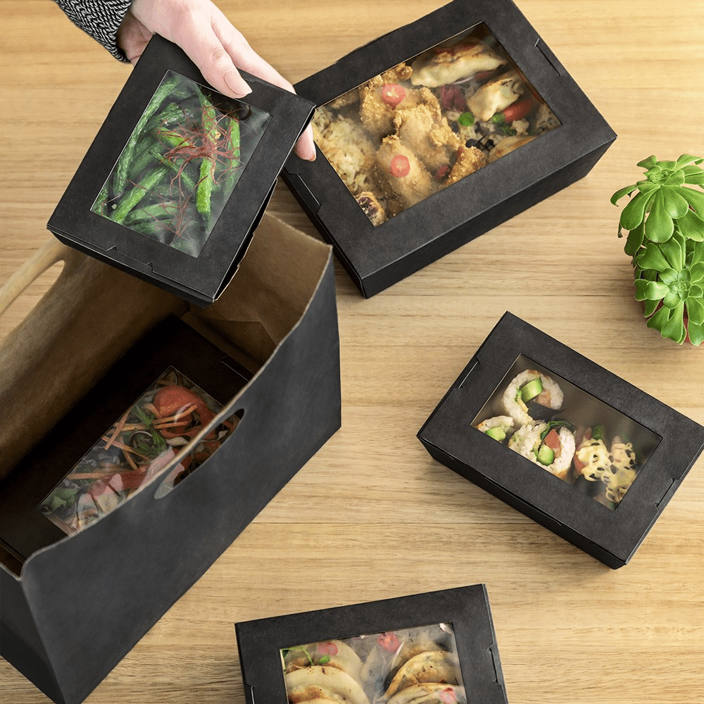 Window Lunch Box Black Extra Small - 200/CTN - TEM IMPORTS™