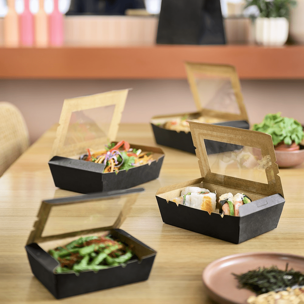 Window Lunch Box Black Extra Small - 200/CTN - TEM IMPORTS™