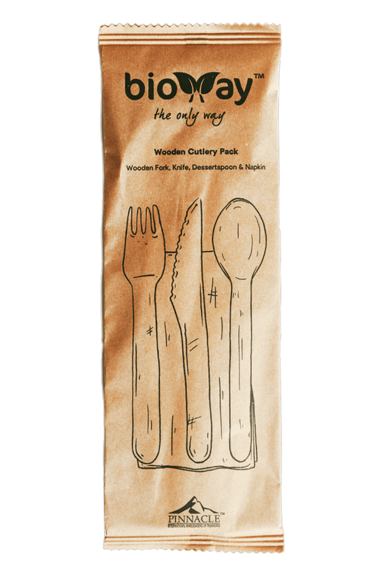 Wooden Cutlery Fork, Knife, Spoon & Napkin Set - 400/CTN - TEM IMPORTS™