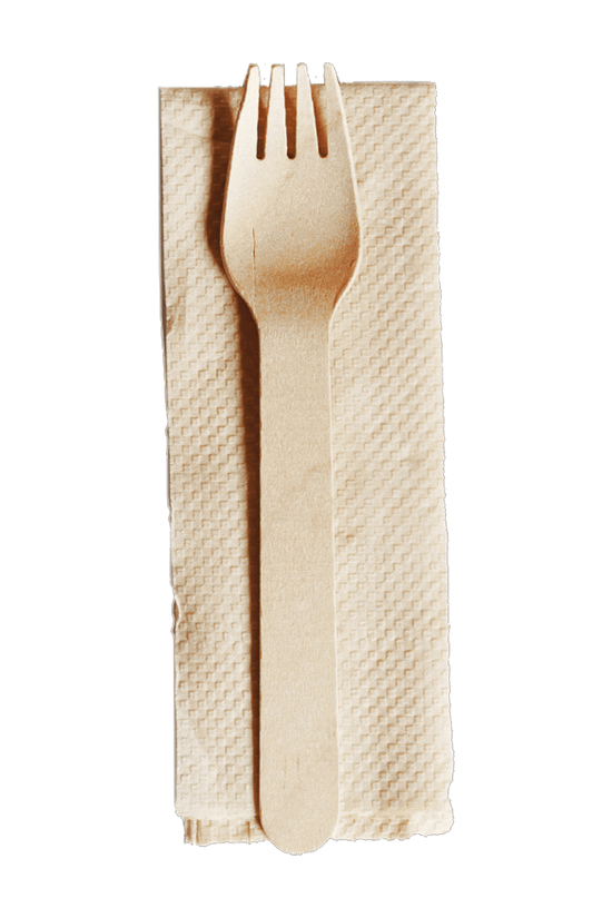 Wooden Fork & Napkin Set - 400/CTN - TEM IMPORTS™