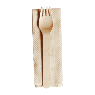 Wooden Fork & Napkin Set - 400/CTN - TEM IMPORTS™