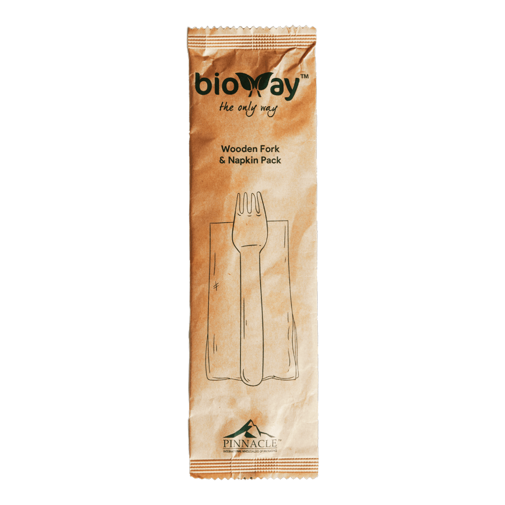 Wooden Fork & Napkin Set - 400/CTN - TEM IMPORTS™