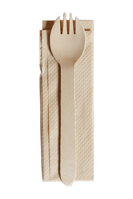Wooden Spork & Napkin Set - 400/CTN - TEM IMPORTS™