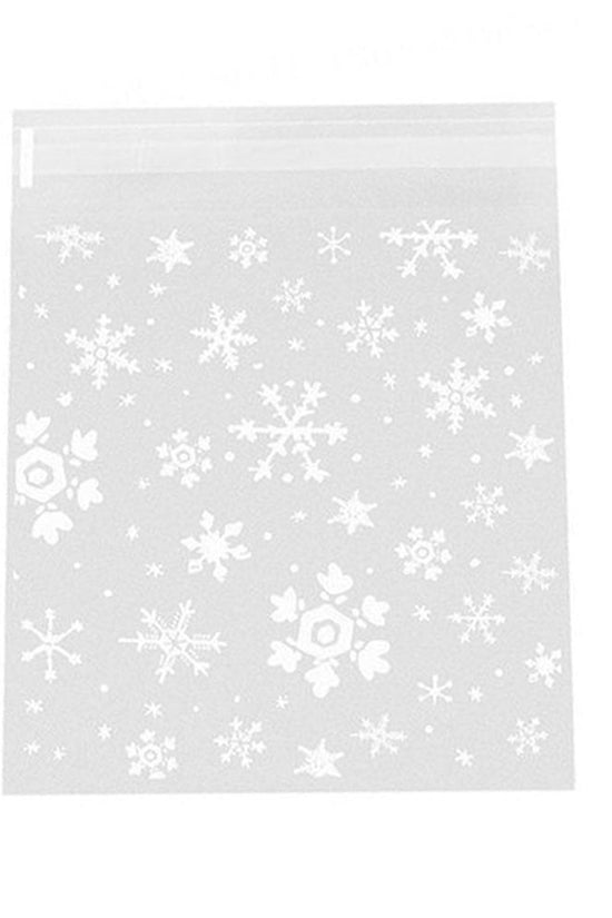 100x100mm Snowflakes Self Adhesive Sealing Bag - Pk100 - TEM IMPORTS™