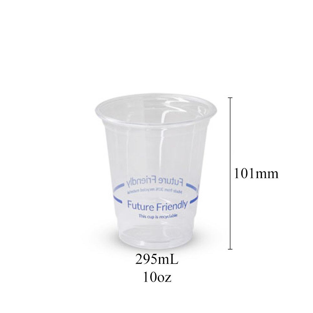 10oz/295mL (D/78mm) Clear RPET Cold Cup - Future Friendly Prints - TEM IMPORTS™