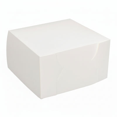 Milkboard Cake Box White With Hinged 10x10x6 - 50/CTN