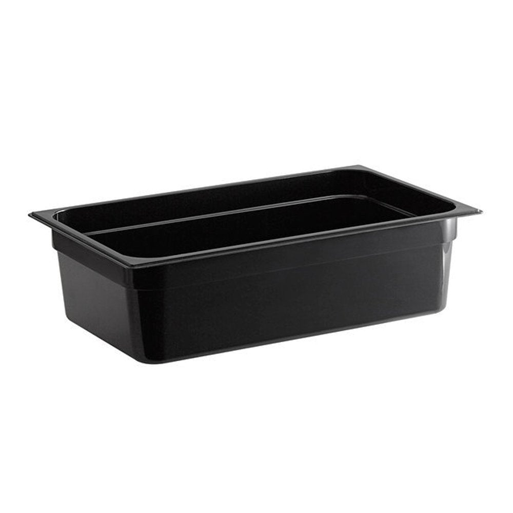 1/1 Size Standard Polycarbonate Black Food Pan - 150mm