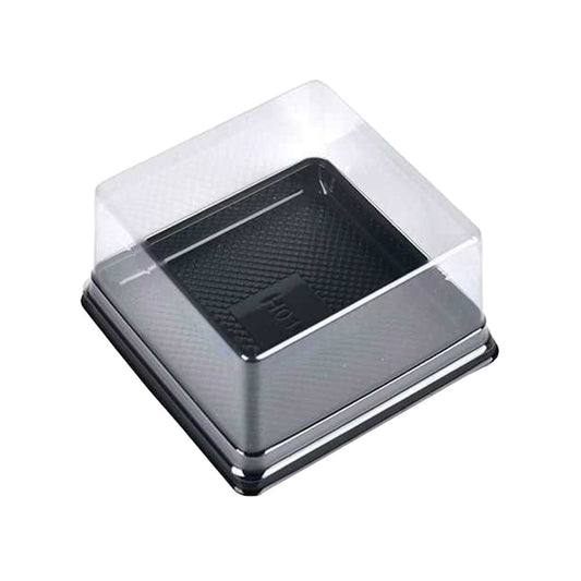 Individual Size Black Square Container w/ Lid - 115x115mm - TEM IMPORTS™