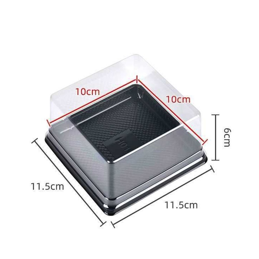 Individual Size Black Square Container w/ Lid - 115x115mm - TEM IMPORTS™