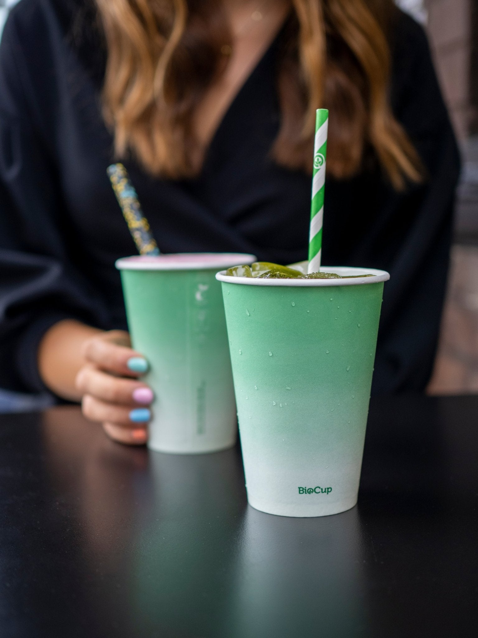12oz/360mL (90mm) Green Cold Paper BioCup - 1000/ctn - TEM IMPORTS™