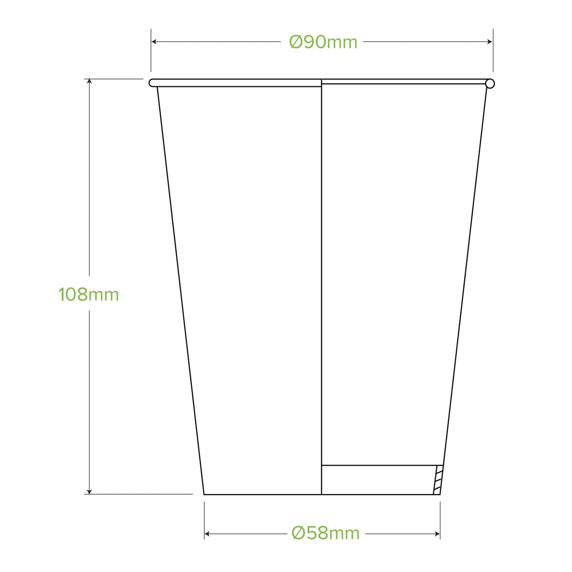 12oz/360mL (90mm) Green Cold Paper BioCup - 1000/ctn - TEM IMPORTS™