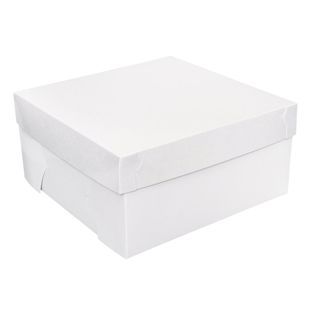 Milkboard Cake Box White With Hinged 12x12x6 - 50/CTN