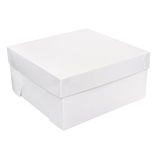 Milkboard Cake Box White With Hinged 12x12x6 - 50/CTN